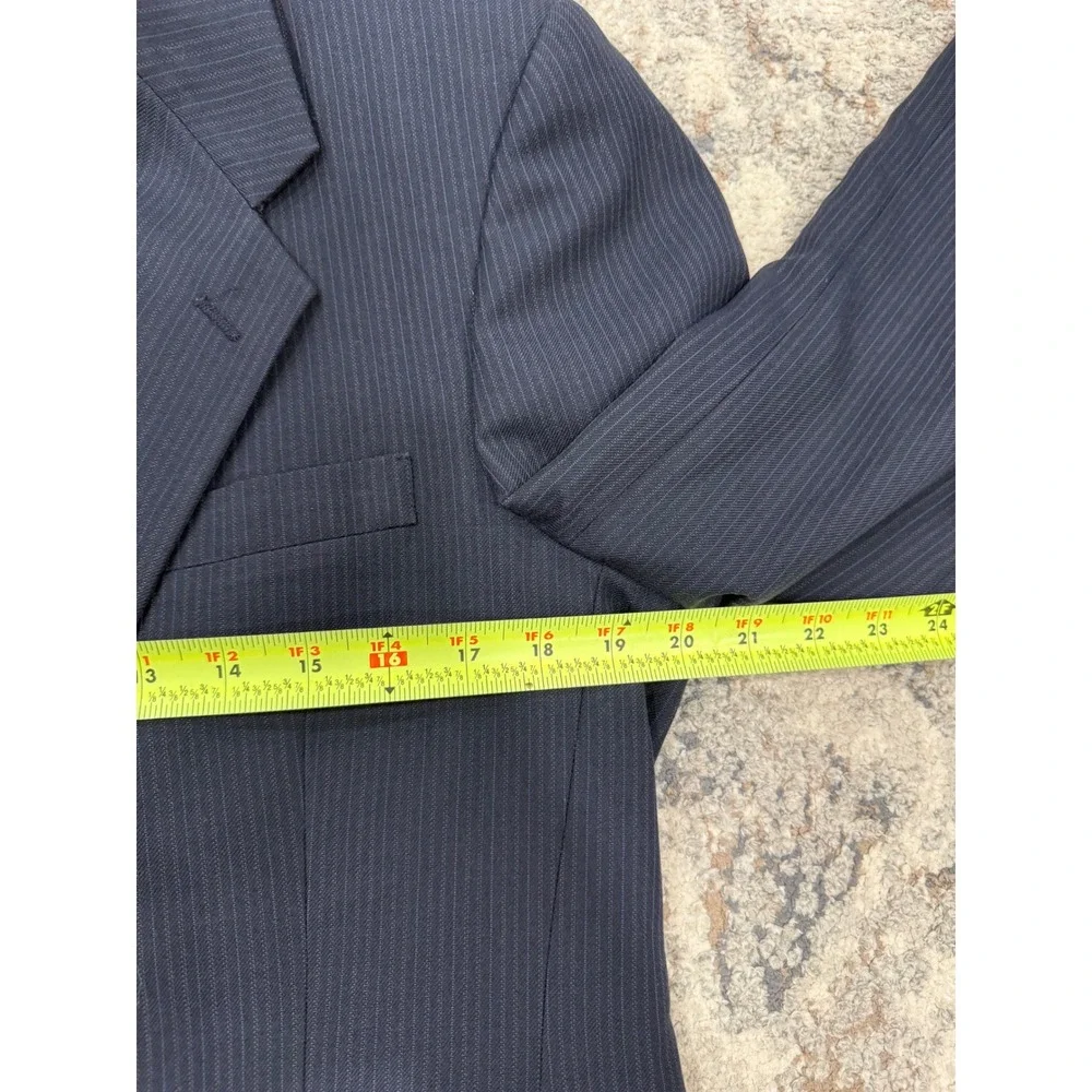 Christian Dior Monsieur Navy Blue Pinstripe Wool Blazer Sport Coat 2 Button 42R